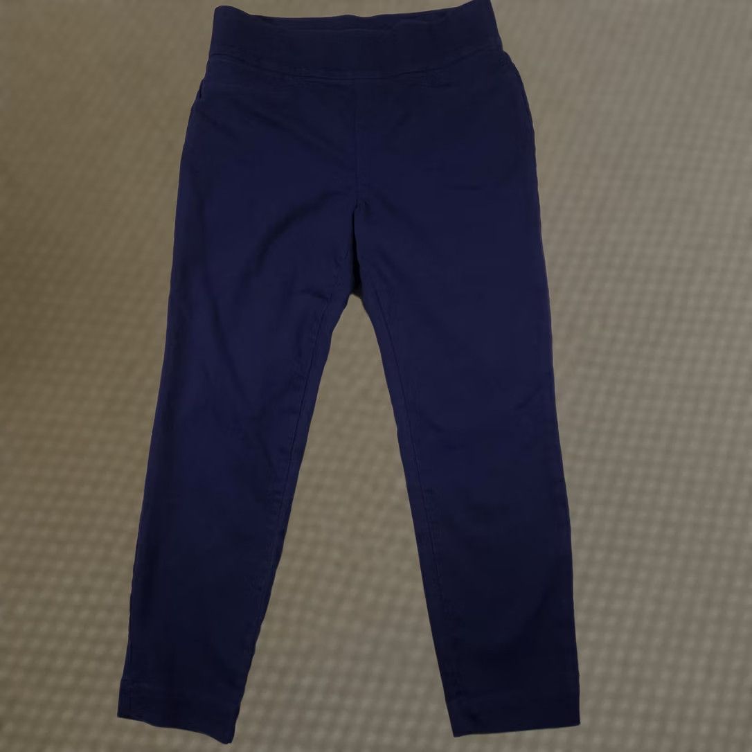 Vintage St. Johns Bay Pants Womens 8 Navy Ankle Pull On Stretch Chino Casual Pants Women's Navy Blue Ankle 8 Size 30" / US 8 / IT 44 - 1 Thumbnail