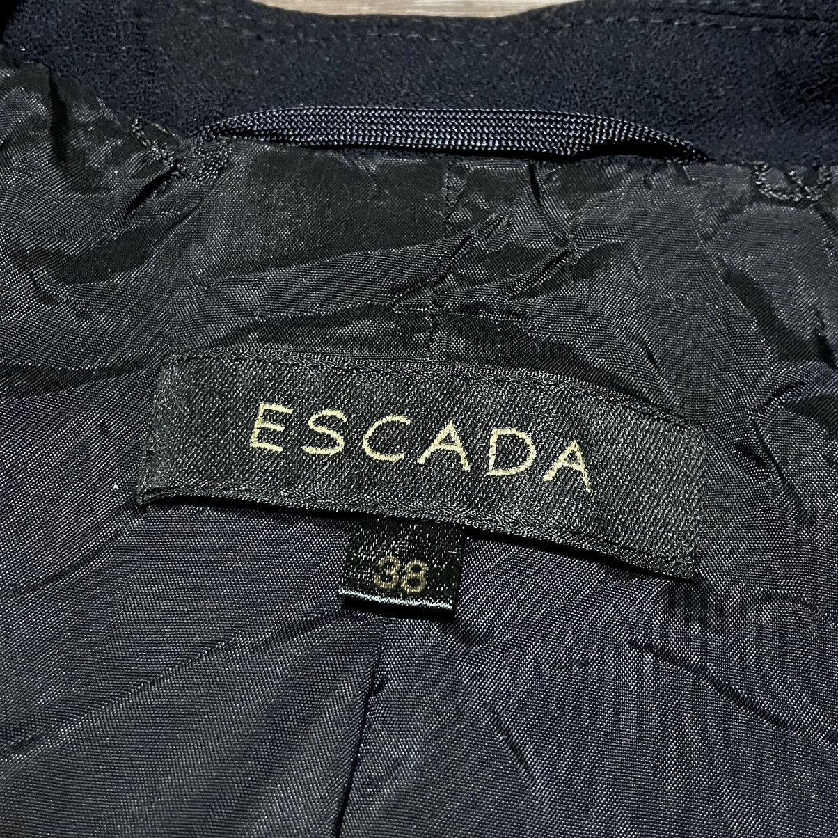 Escada Vintage ESCADA Women’s Wool Navy Blue Blazer Jacket Size M / US 6-8 / IT 42-44 - 4 Thumbnail