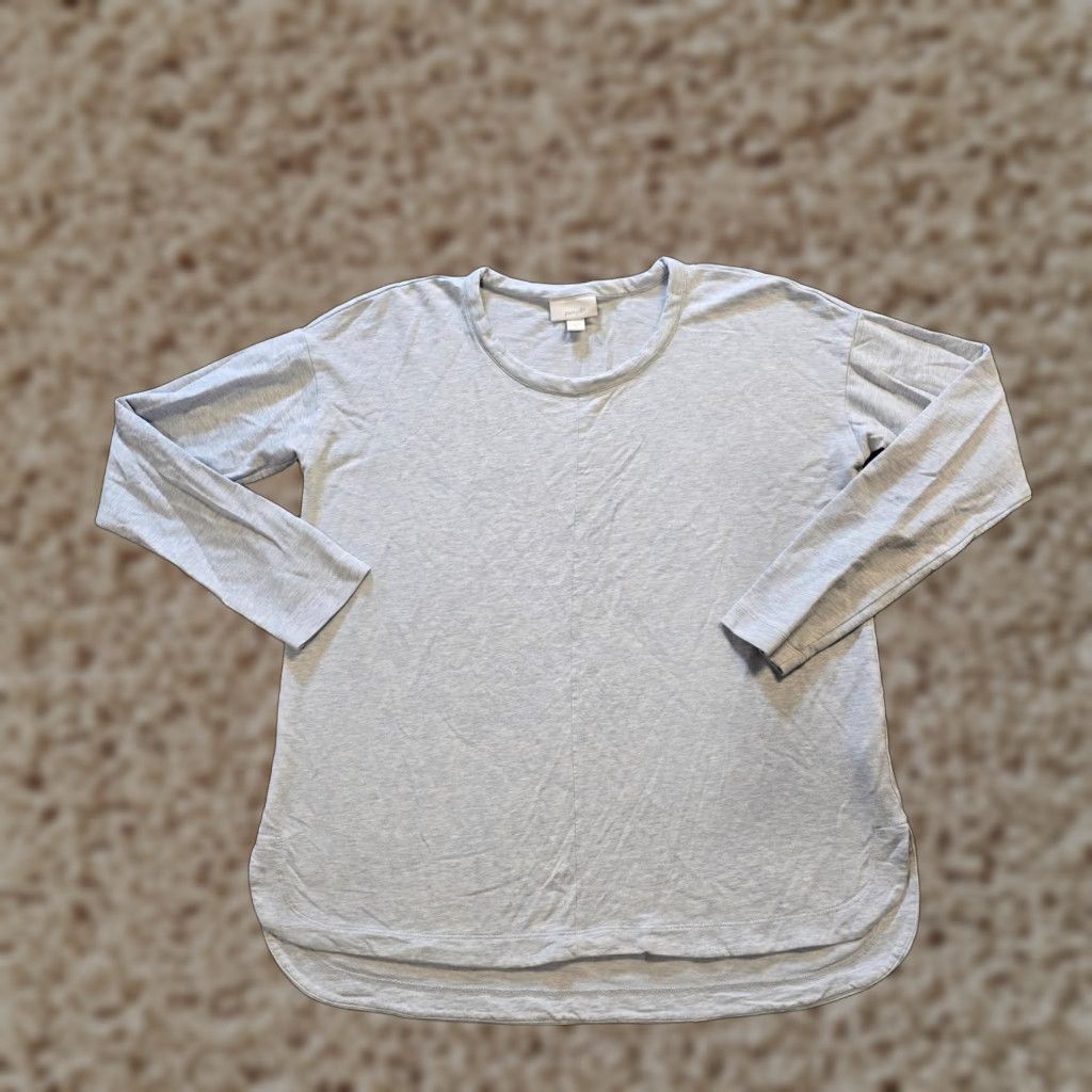 J. Jill J. Jill Top Womens XS Blue Pima Cotton Round Neck Long Sleeve Casual Capsule Shirt Size XS / US 0-2 / IT 36-38 - 1 Thumbnail
