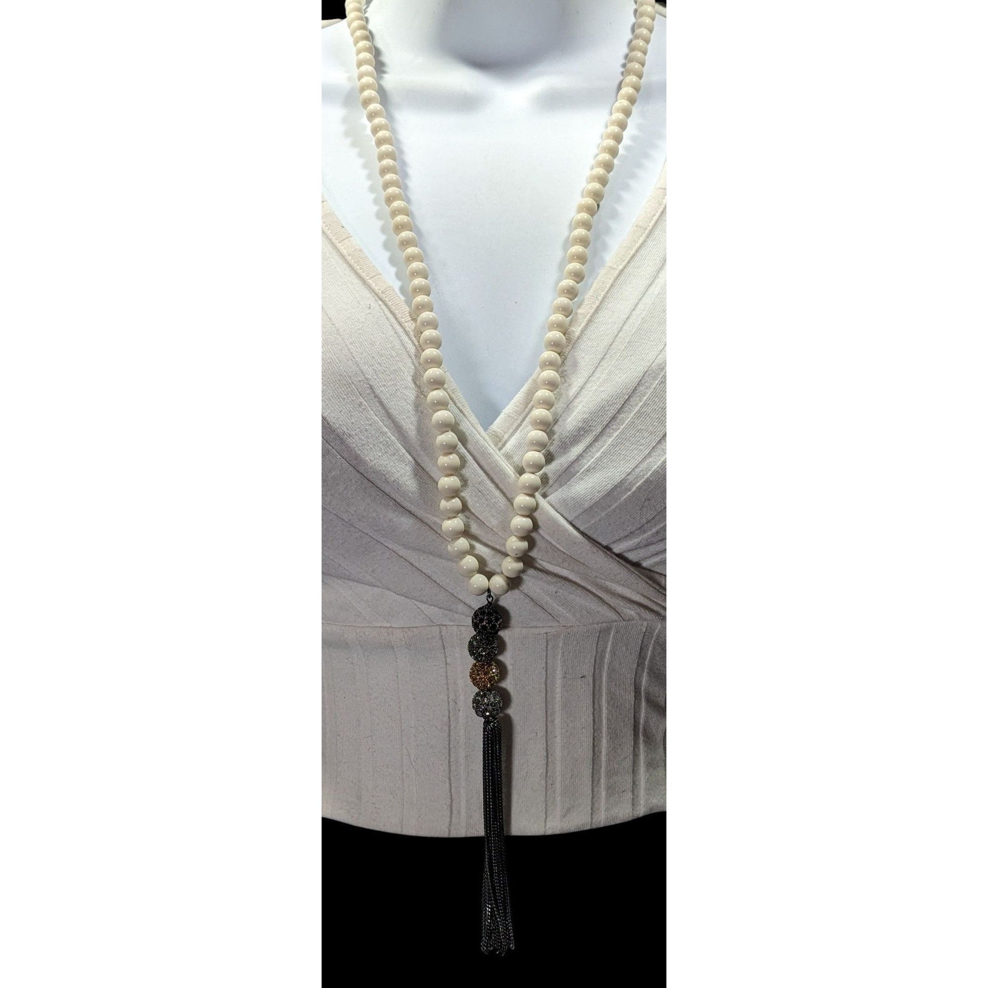 Other Boho Chic Stone Beaded Necklace With Metallic Rhinestone Bea Size ONE SIZE - 5 Thumbnail