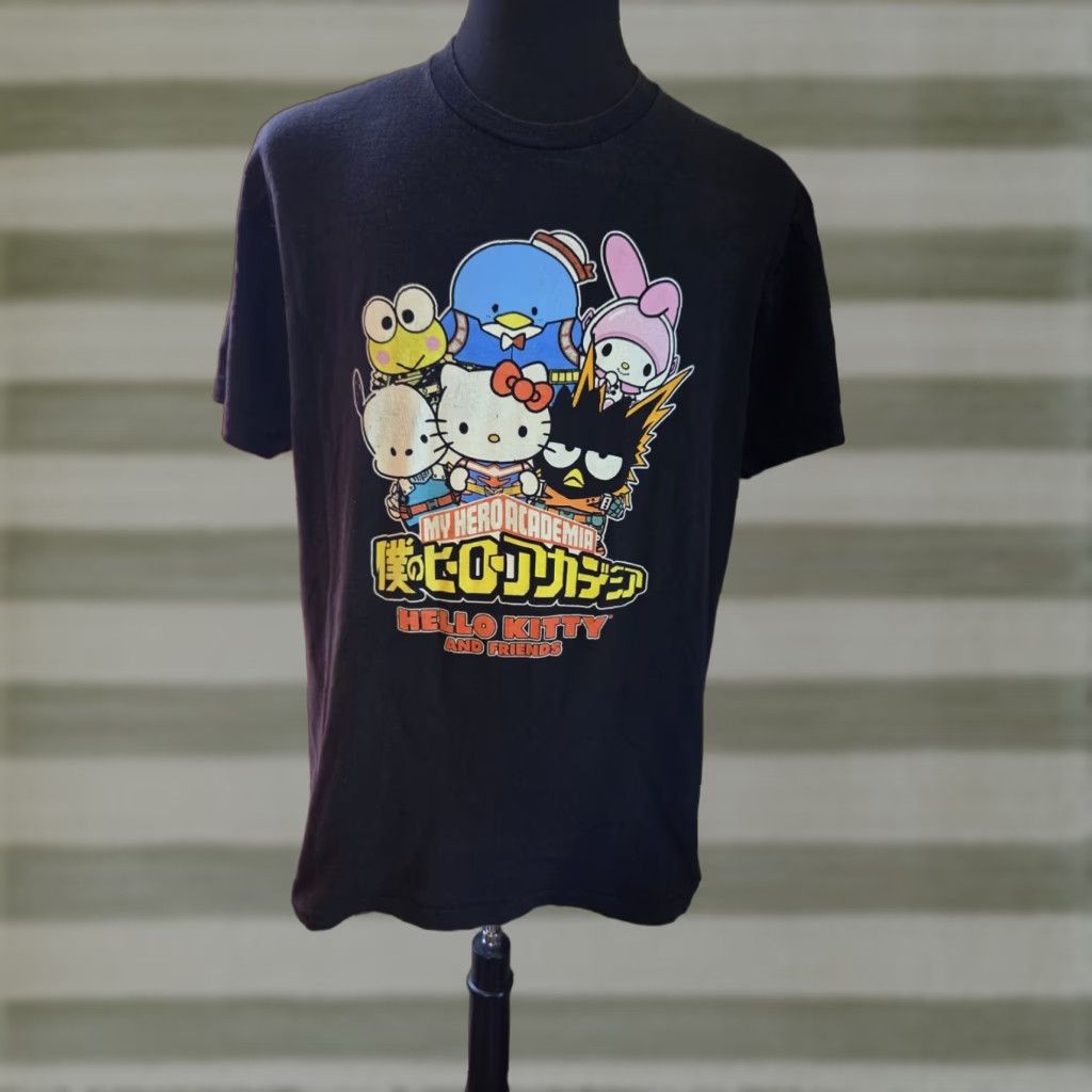 Vintage My Hero Academia Hello Kitty and Friends Graphic Black T-Shirt Unisex Adults L Size US L / EU 52-54 / 3 - 1 Thumbnail