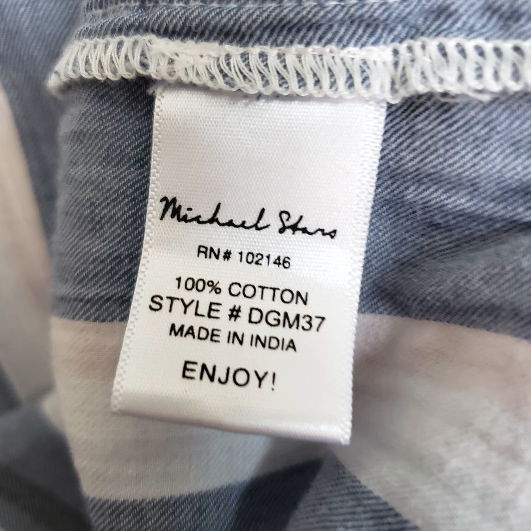 Michael Stars Michael Stars Womens Popover Top Shirt S Blue Striped Long Sleeve Buttons Size S / US 4 / IT 40 - 6 Thumbnail