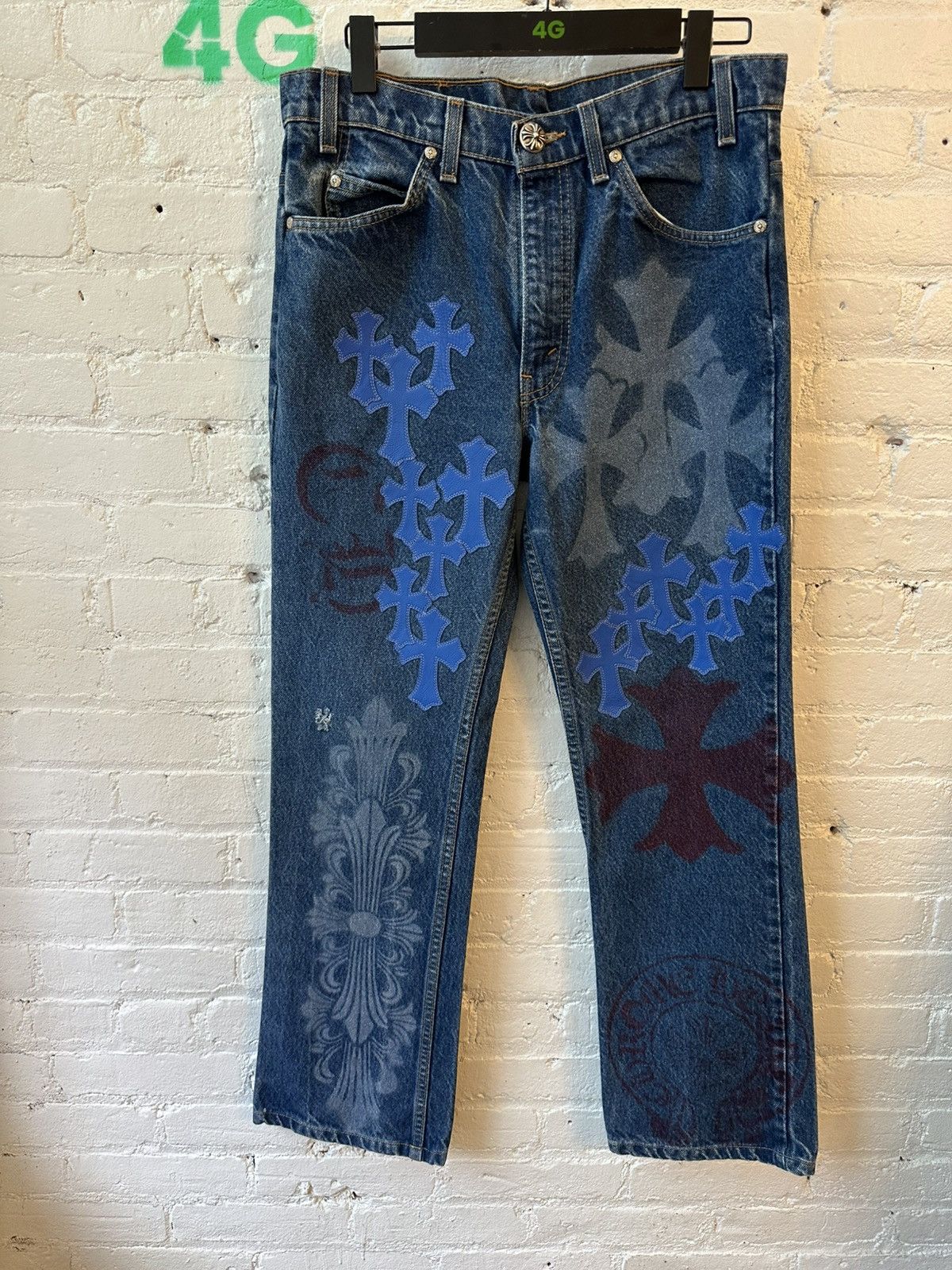 Chrome Hearts Chrome Hearts NEW Levi Stencil cross patch jeans 30 31 Size US 30 / EU 46 - 2 Thumbnail