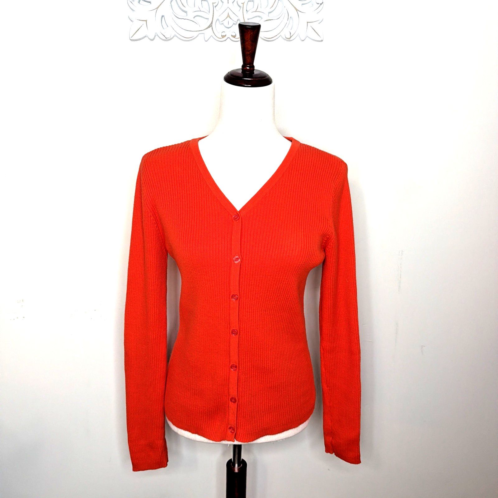 Other COPPER KEY size L Button-up Sweater V-Neck Stretch ORANGE Size L / US 10 / IT 46 - 1 Thumbnail