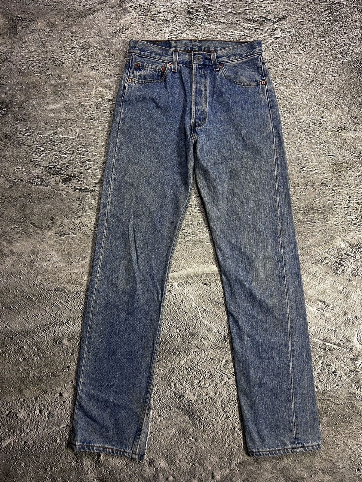 Levi's × Vintage Levi’s 501 jeans made in USA vintage 90s baby blue denim Size 29" - 6 Thumbnail
