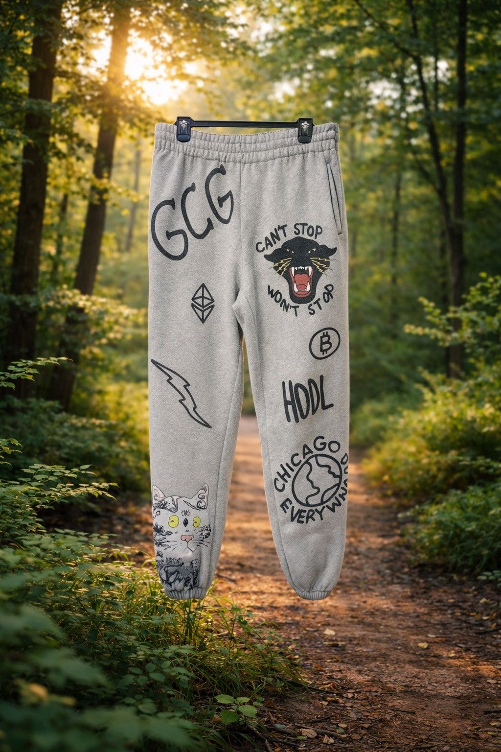 Jugrnaut Gutter Cat Gang Graphic Sweatpants – Grey Size US 36 / EU 52 - 1 Preview