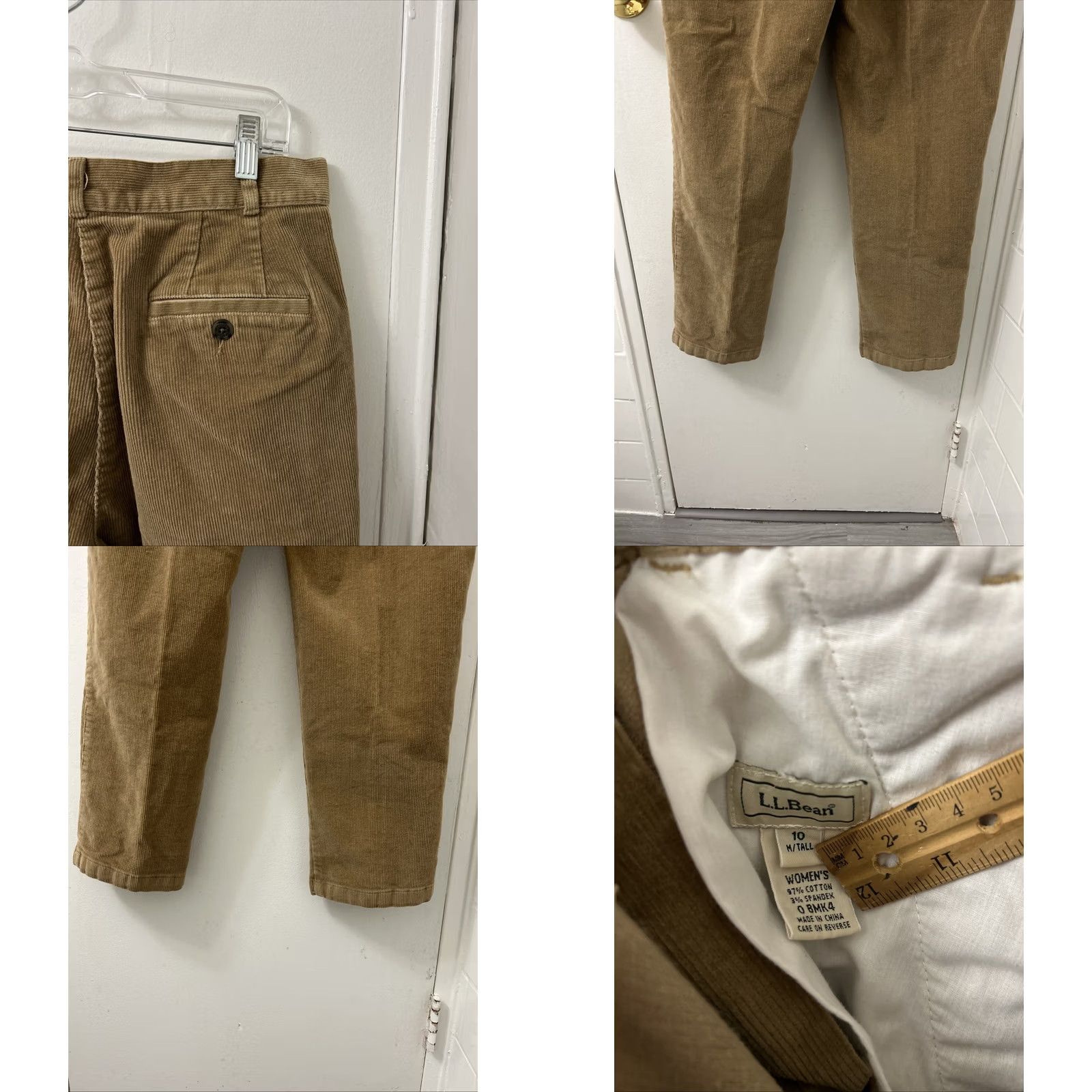 Vintage LL Bean Corduroy Pants Womens Sz 10 30x30 Brown YKK Pockets Trousers Khakis Regular Solid 90s City Preppy Mens Womens Girls Boys Size 32" / US 10 / IT 46 - 8 Thumbnail