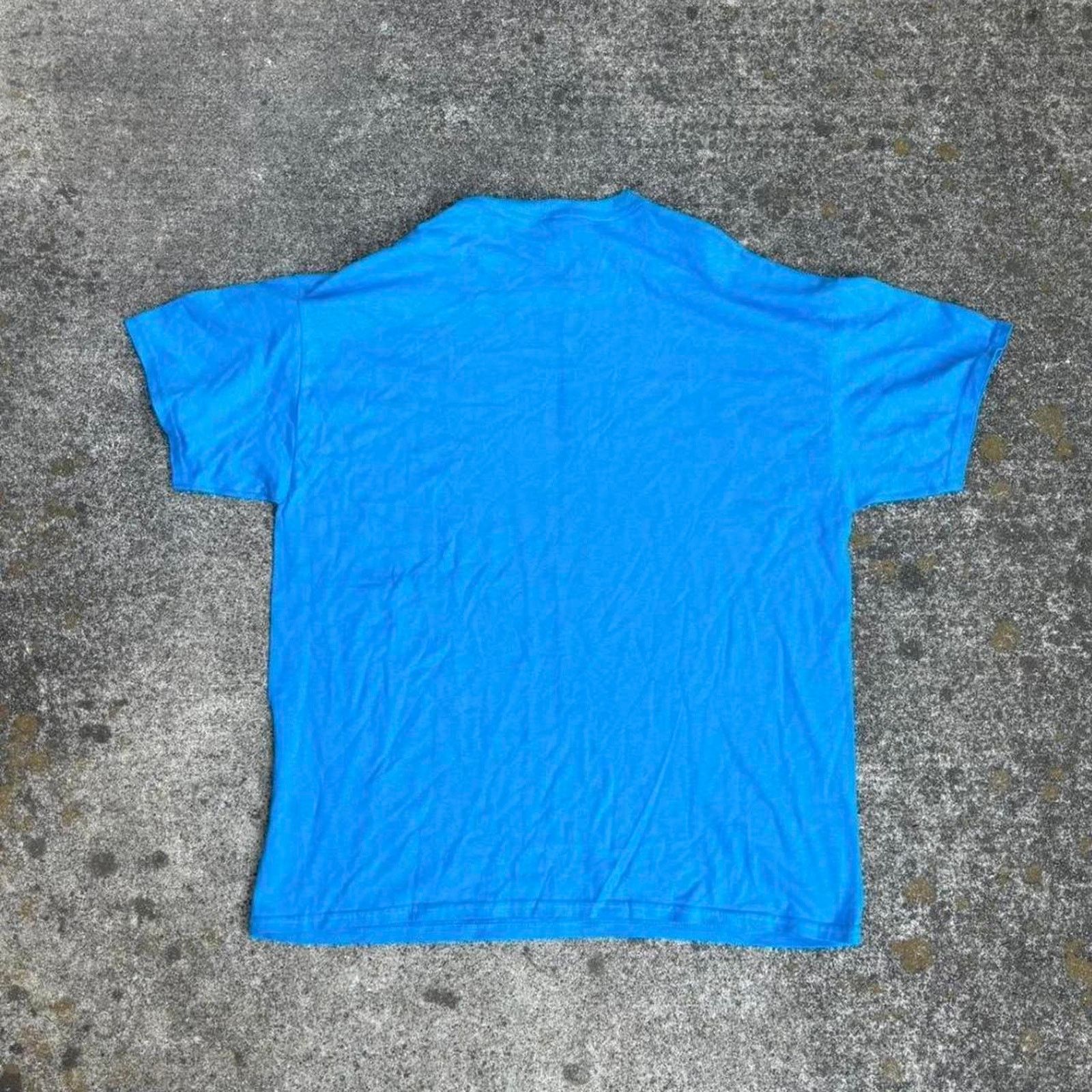 Gildan Cool Vintage y2k Crucifixion Blue Shirt Size US XL / EU 56 / 4 - 4 Thumbnail