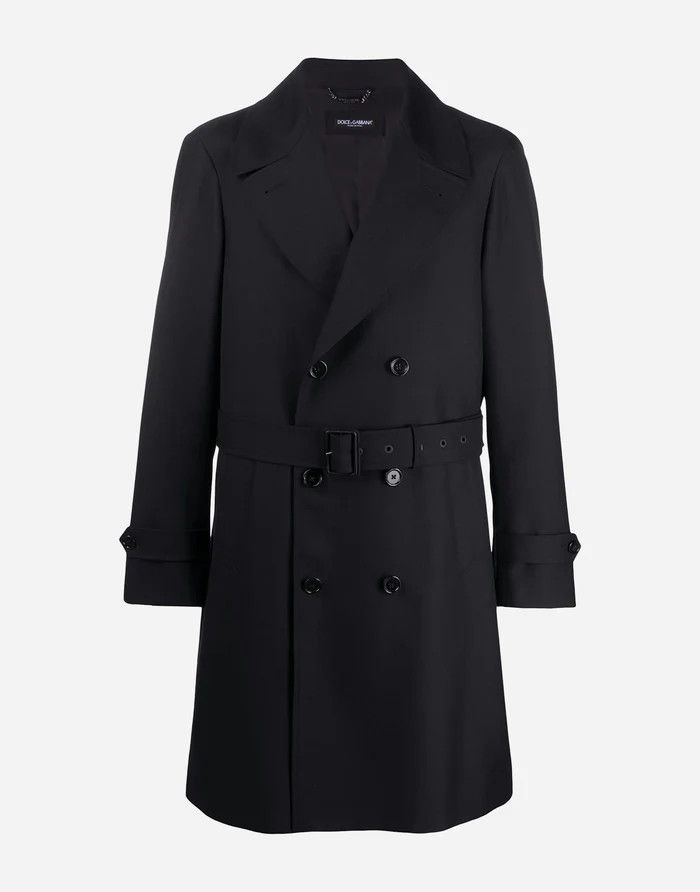 Dolce & Gabbana o1y0125 Double-Breasted Pea Coat in Black Size US L / EU 52-54 / 3 - 1 Thumbnail