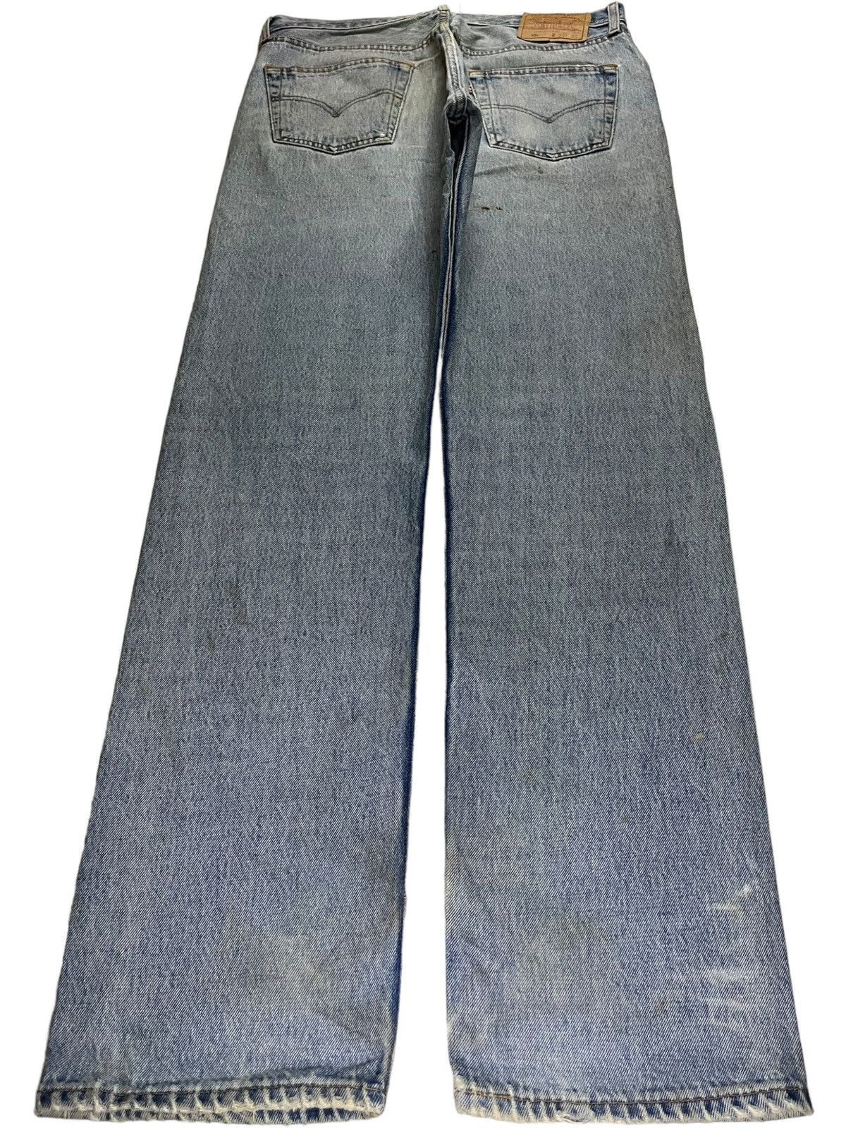 Levi's × Levi's Vintage Clothing Vintage 90s Levis 501 Blue Wash Grunge Distress Loose Jeans Size US 34 / EU 50 - 2 Thumbnail