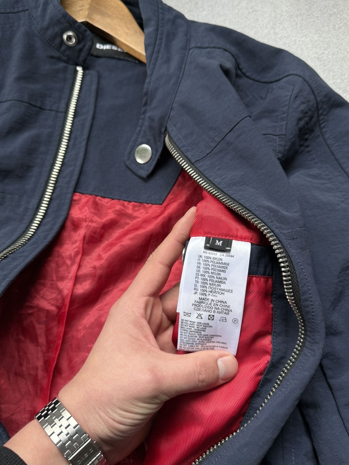 Diesel Diesel Moto Biker Jacket Y2K Blue Rare Mens Nylon Zip Pocket Size US M / EU 48-50 / 2 - 7 Thumbnail