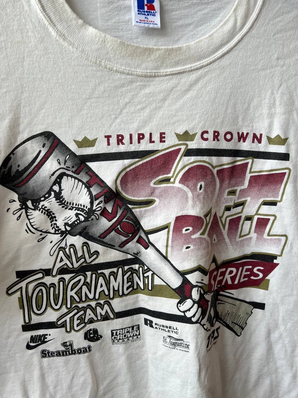 Russell Athletic TRIPLE CROWN SOFT BALL SERIES ALL TOURNAMENT TEAM T SHIRT XL Size US XL / EU 56 / 4 - 4 Thumbnail