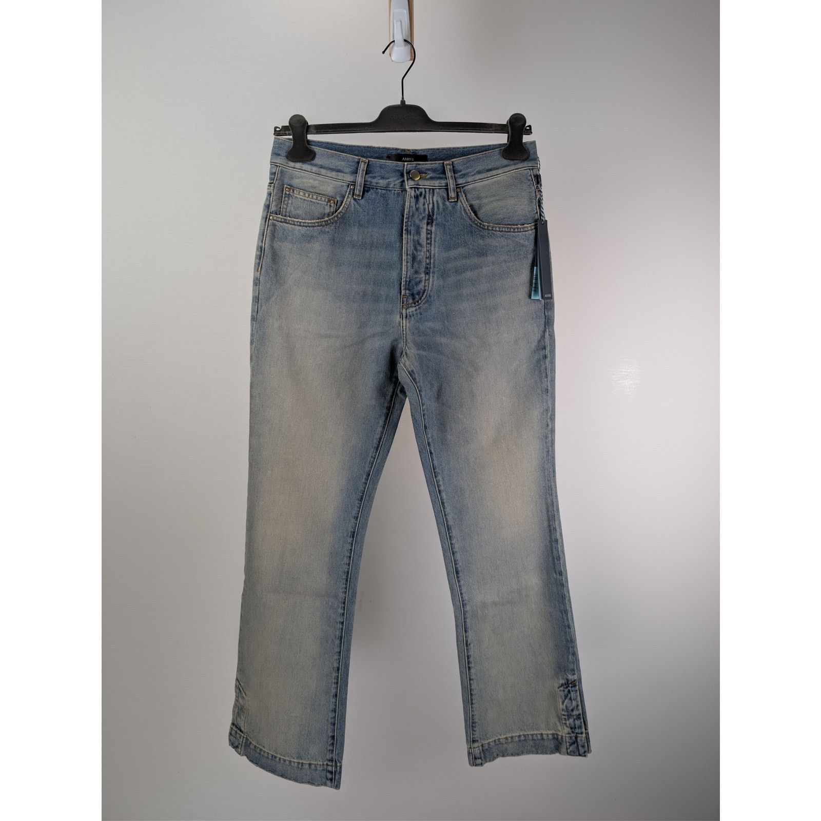 Amiri o1rshd1 Amiri Straight Leg Flare Jean Denim Antique Indigo Size US 30 / EU 46 - 11 Thumbnail