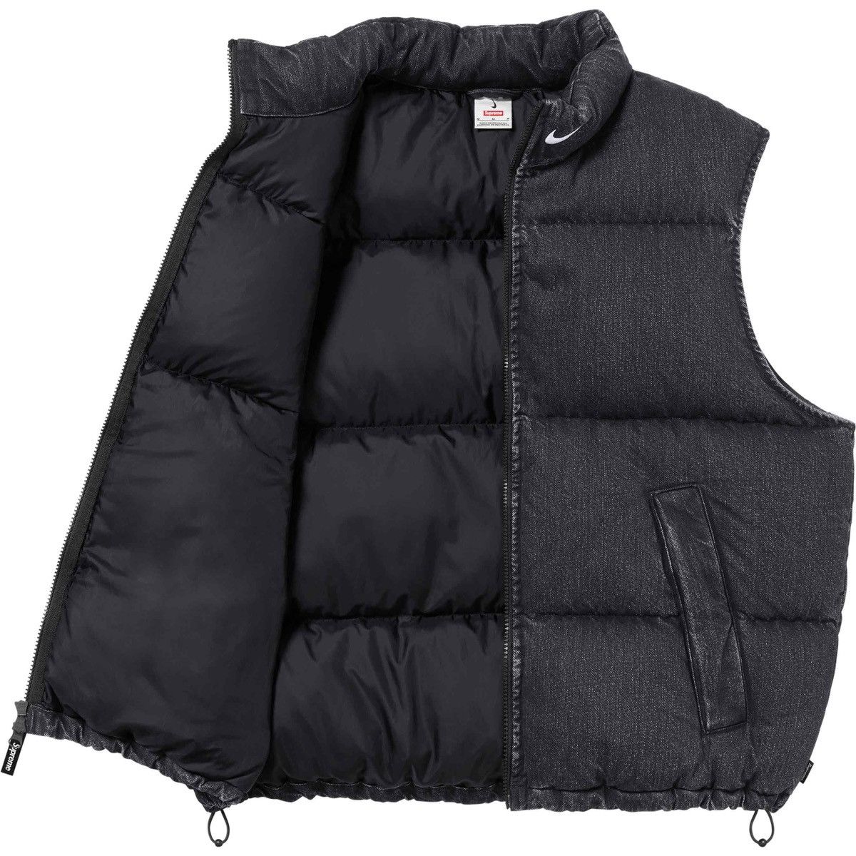 Nike × Supreme Supreme Nike Denim Puffer Vest | Grailed