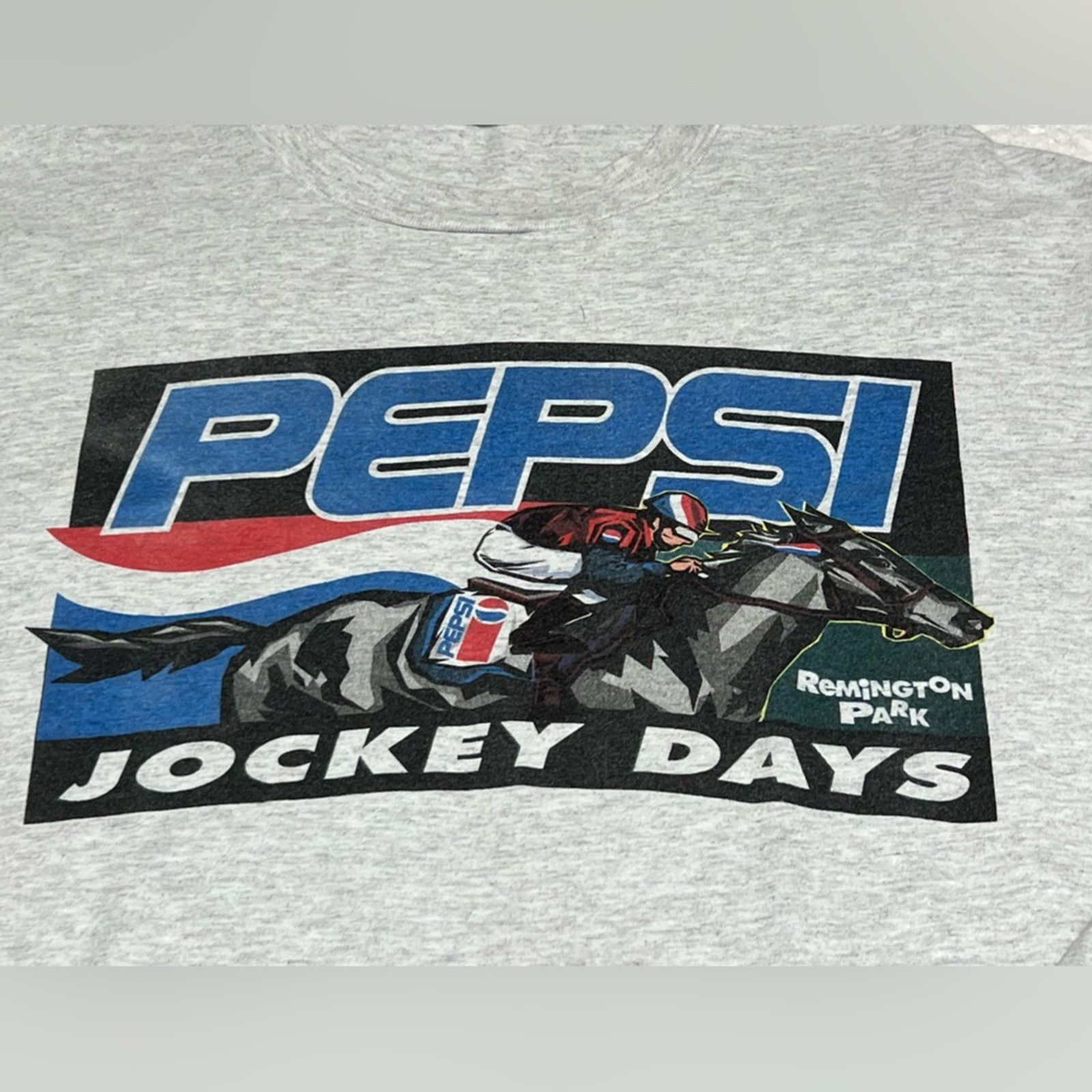 Anvil Vintage Pepsi Long Sleeve Shirt All Sport 90s Horse Racing Size US XL / EU 56 / 4 - 2 Thumbnail