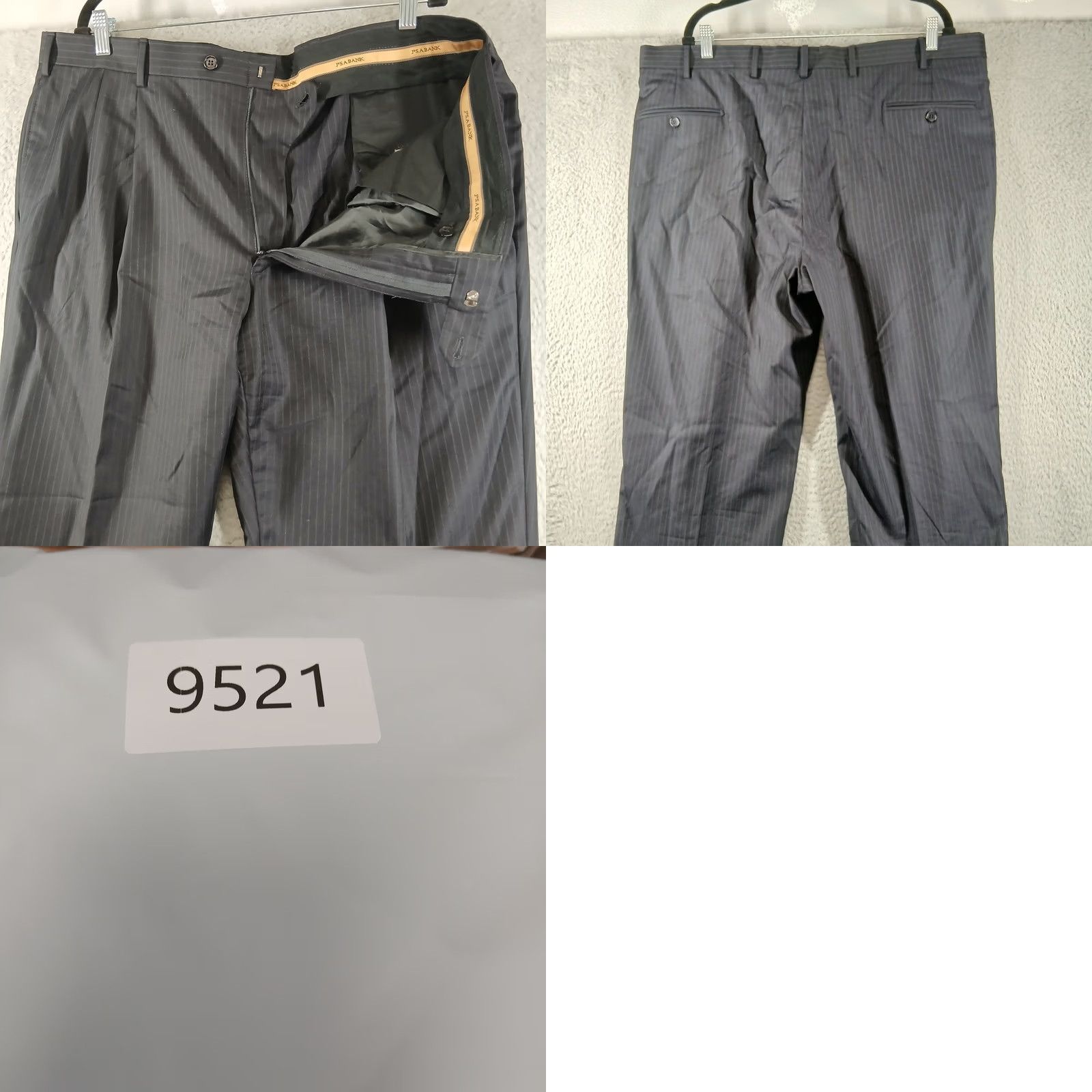 Jos. A. Bank JoS. A. Bank Navy Pinstripe Suit Pants 100% Wool Pleated Cuffed 40 RG Size 40R - 8 Thumbnail