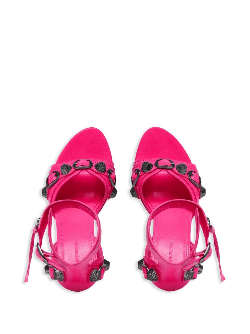 Balenciaga o1la1rc1a1024 Cagole 110mm Sandals in Fluo Pink Size US 10 / IT 40 - 5 Thumbnail