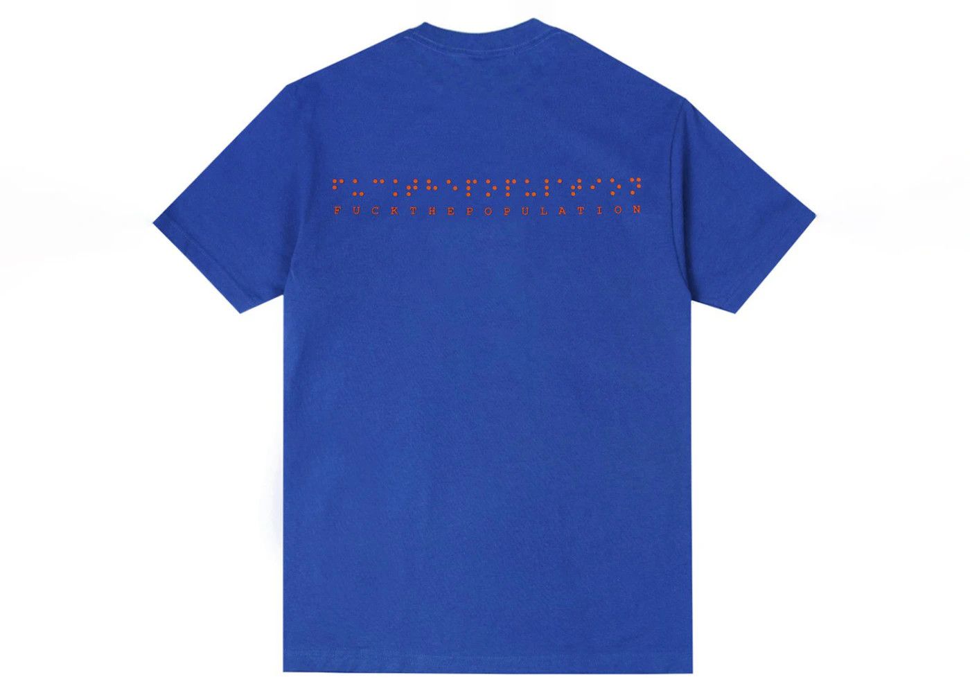 image of Fuck The Population Ftp Braille Tee in Blue, Men's (Size XL)