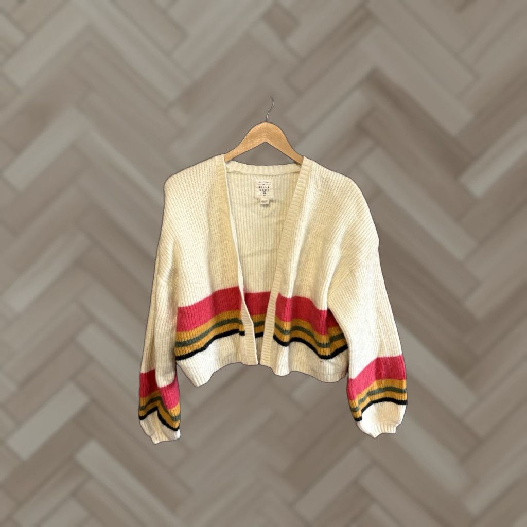 Billabong Billabong Womens Ivory Cardigan Sweatshirt Open Front Size M Size M / US 6-8 / IT 42-44 - 1 Thumbnail