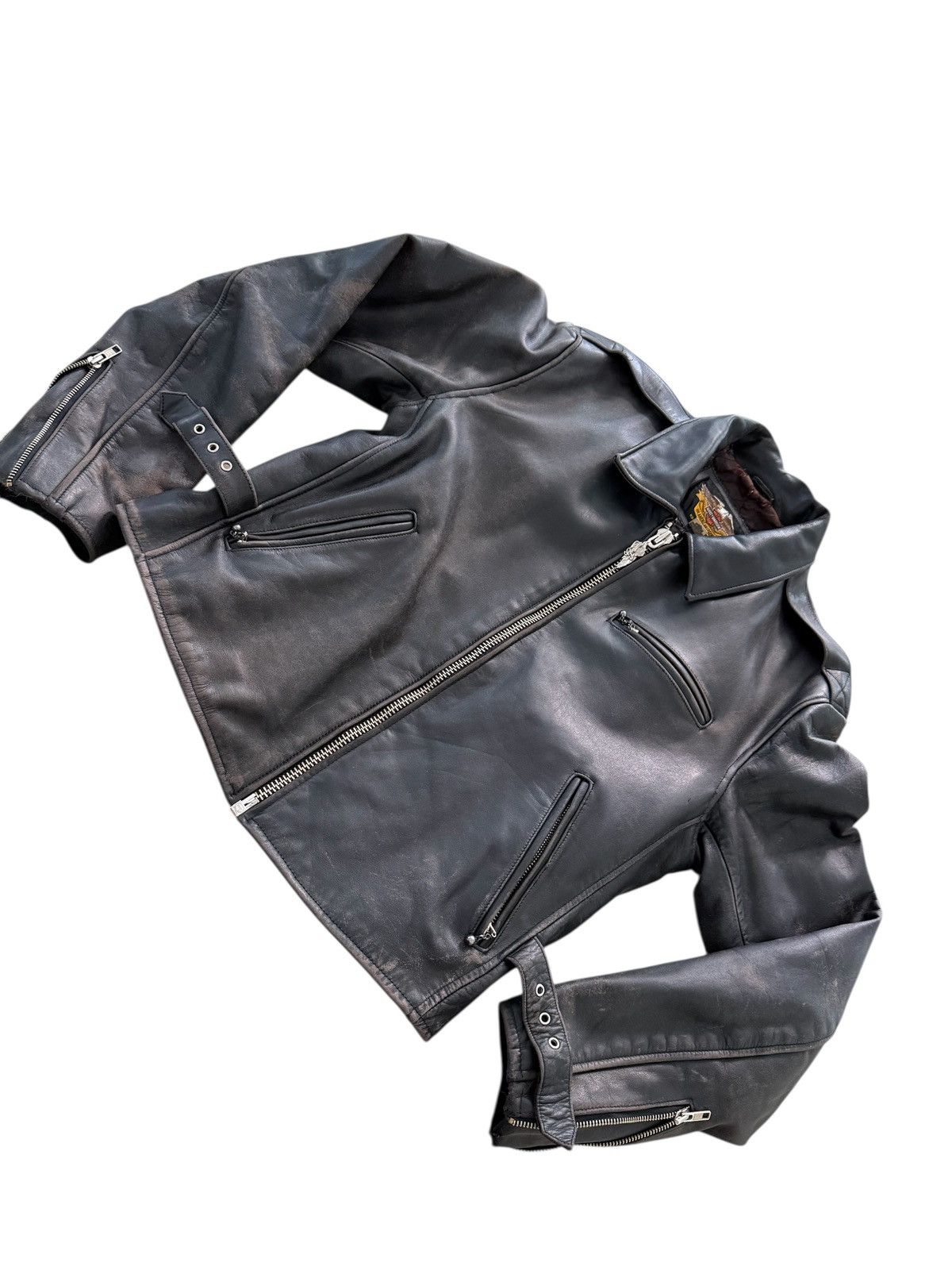 Harley Davidson ☠️☠️Vintage 80's Harley Davidson rider punk leather jacket Size US L / EU 52-54 / 3 - 13 Thumbnail