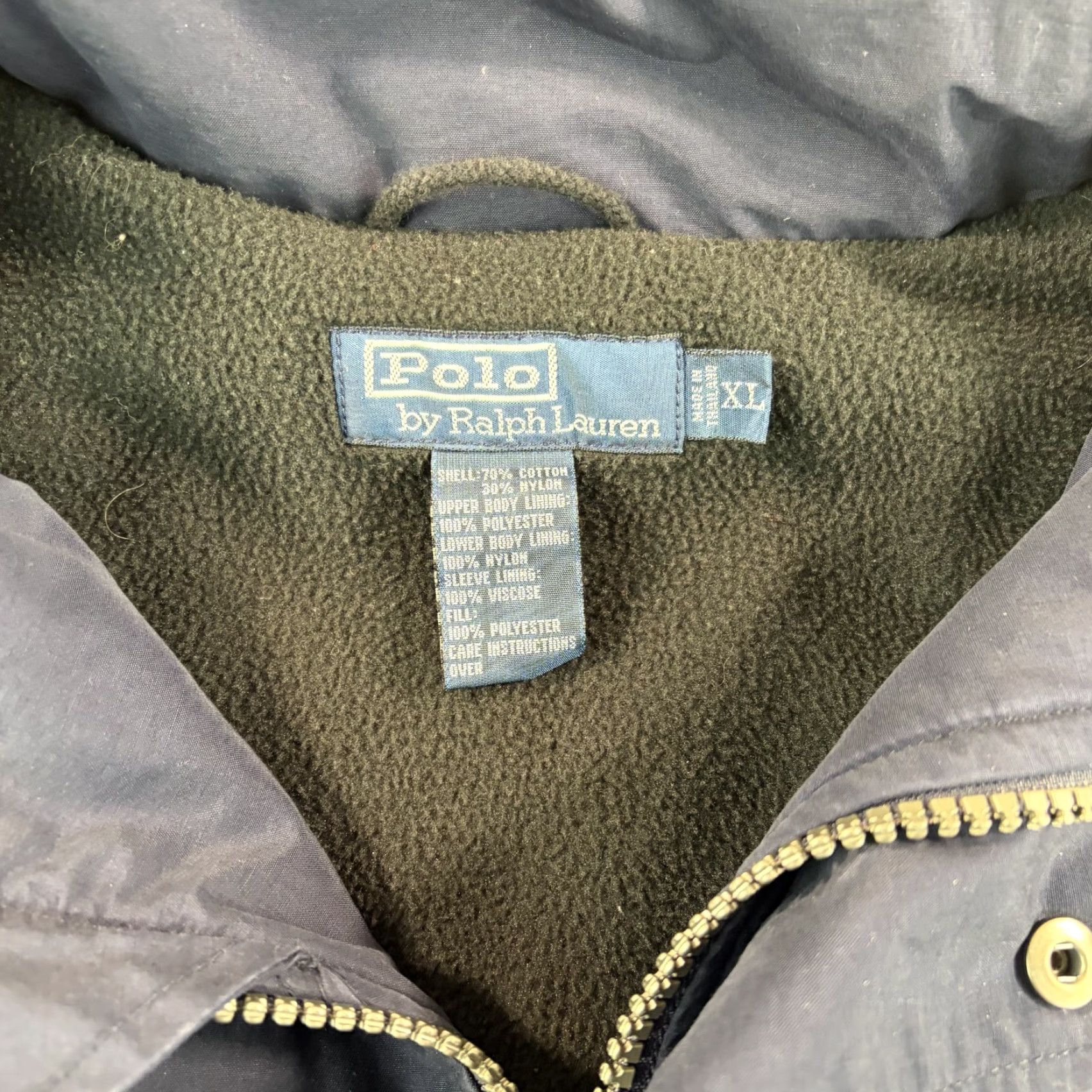 Polo Ralph Lauren VINTAGE Polo Ralph Lauren Hooded Jacket Navy XL Men Full Zip Pockets Cargo Parka Blue Designer 80s 90s Casual Workwear Shirt? Size US XL / EU 56 / 4 - 2 Thumbnail