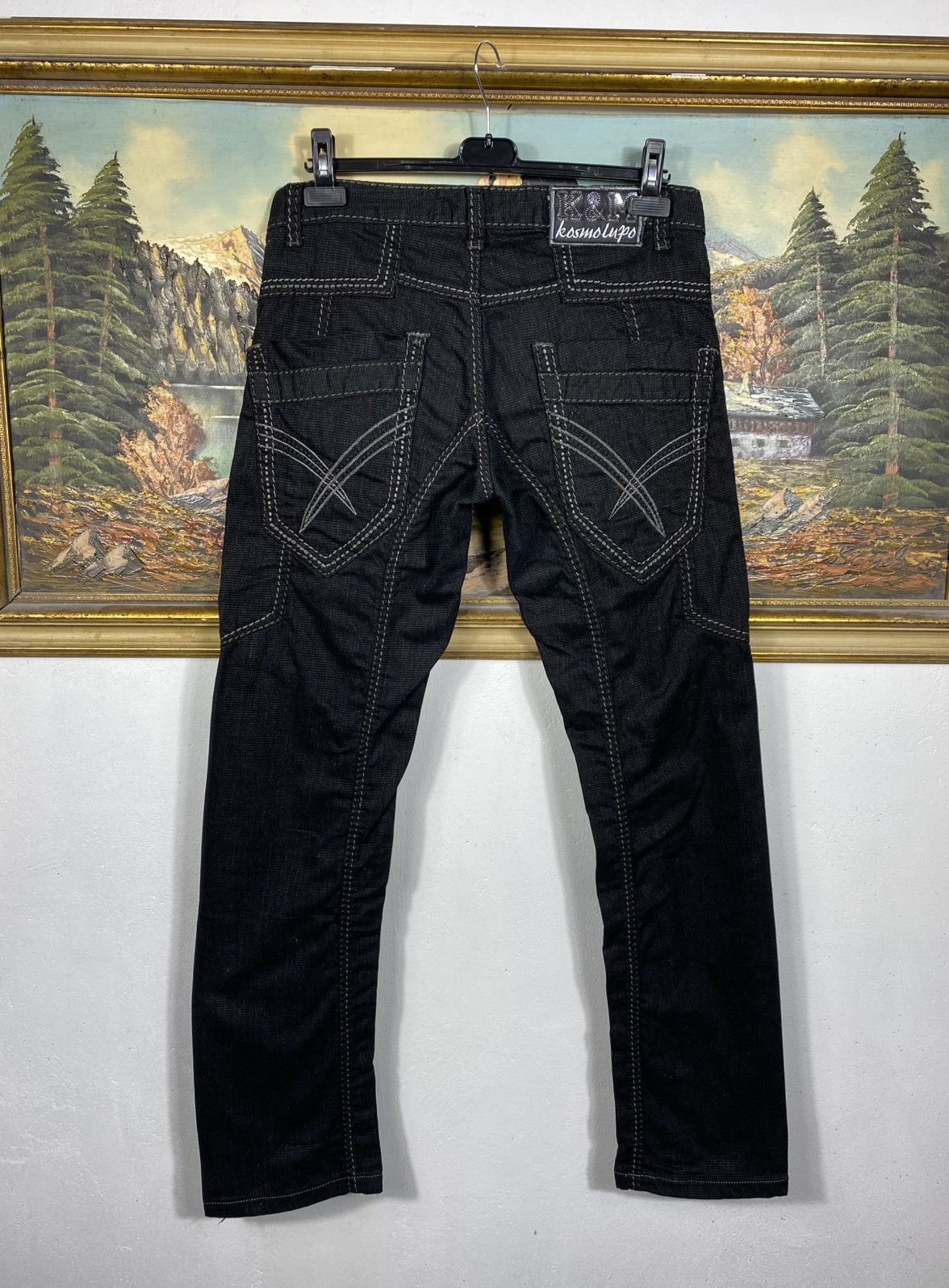 Japanese Brand × Vintage Kosmo Lupo Black Vintage Denim Jeans Avant Harde Trousers Size US 32 / EU 48 - 6 Thumbnail