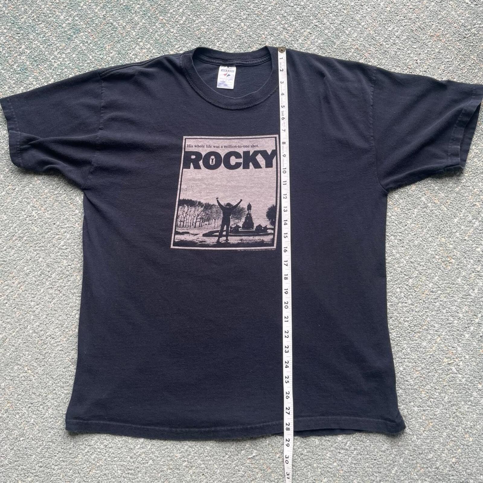 Jerzees Vintage 2000s Rocky Movie Promo Graphic Mens T-Shirt Size XL Size US XL / EU 56 / 4 - 6 Thumbnail