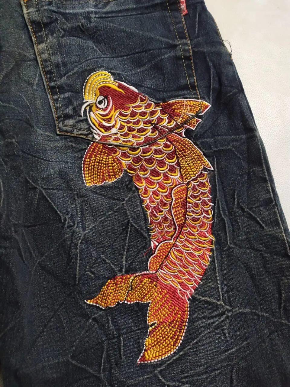 Other Ice Point Embroidery Koi Fish Jeans Size US 30 / EU 46 - 5 Thumbnail