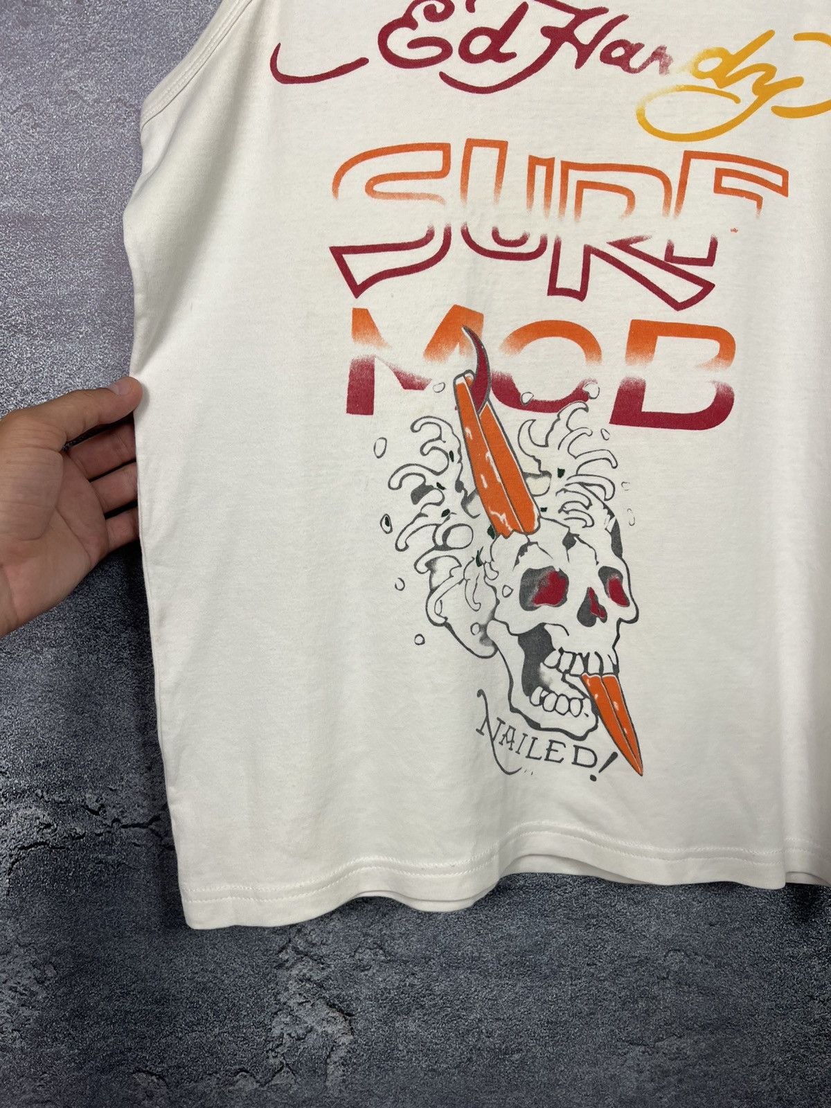 Ed Hardy Vintage Ed Hardy Surf Mob Tank Top Sleeves Tee Size US XL / EU 56 / 4 - 4 Thumbnail