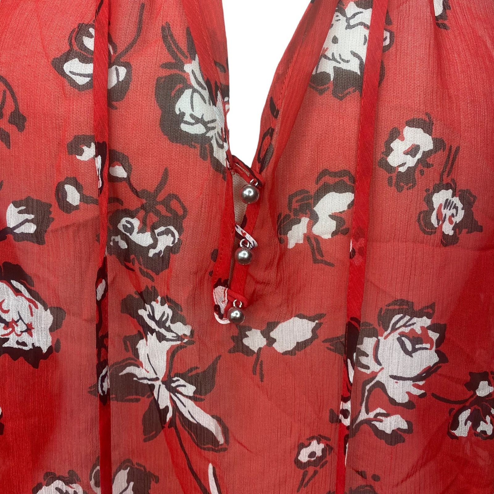 Veronica Beard VERONICA BEARD Antonette Silk Peasant Top Size 6 Red Multi Size M / US 6-8 / IT 42-44 - 9 Thumbnail