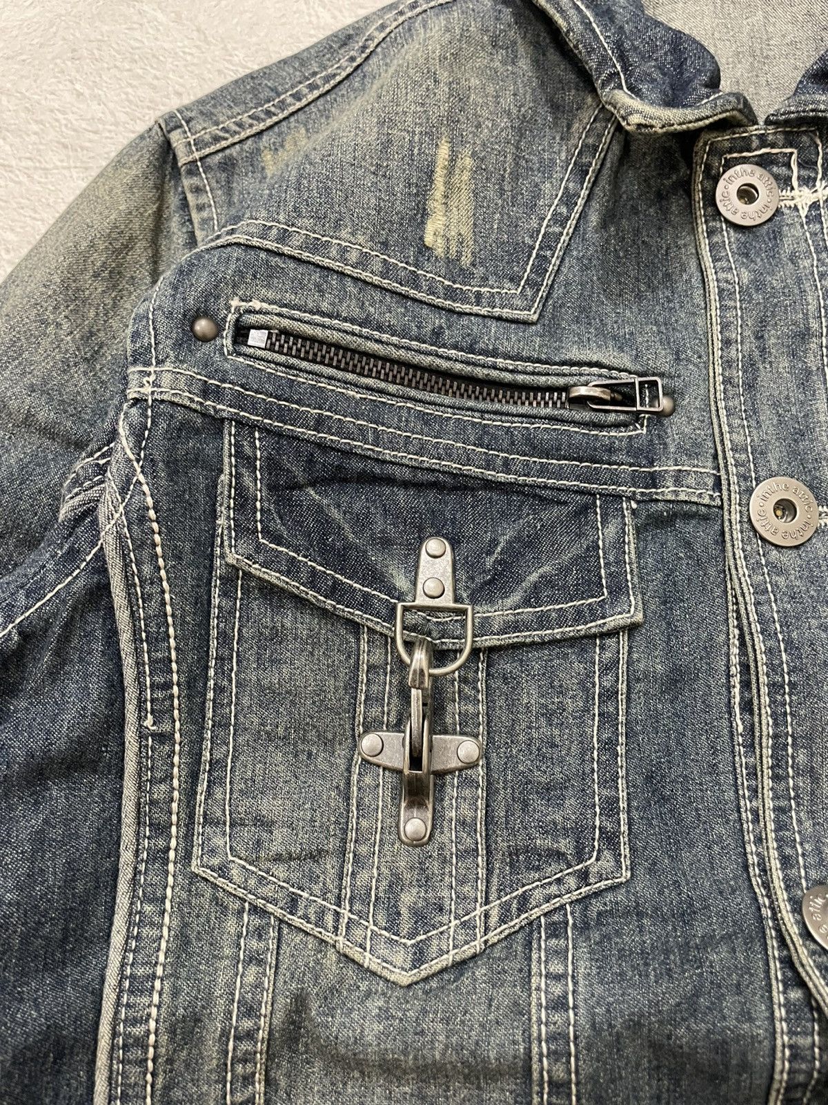 In The Attic 2000s in the attic Grunge Denim Jacket Heavy Washed Y2K LGB Size US M / EU 48-50 / 2 - 4 Thumbnail
