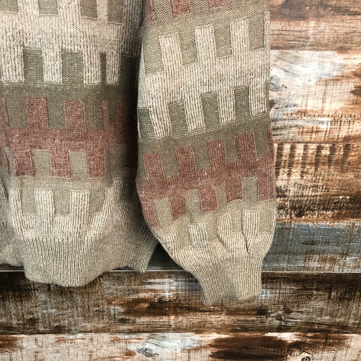 Homespun Knitwear × Japanese Brand DL Rovello made in japan checkered Brown Knitwear #C171 Size US L / EU 52-54 / 3 - 16 Thumbnail