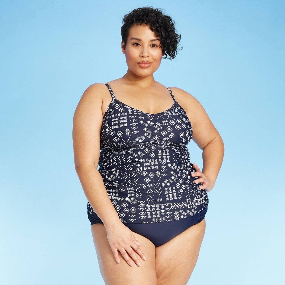 Other Plus Size Tankini Top With Adjustable Straps & Geometric Pri Size XXL / US 16-18 / IT 52-54 - 4 Thumbnail