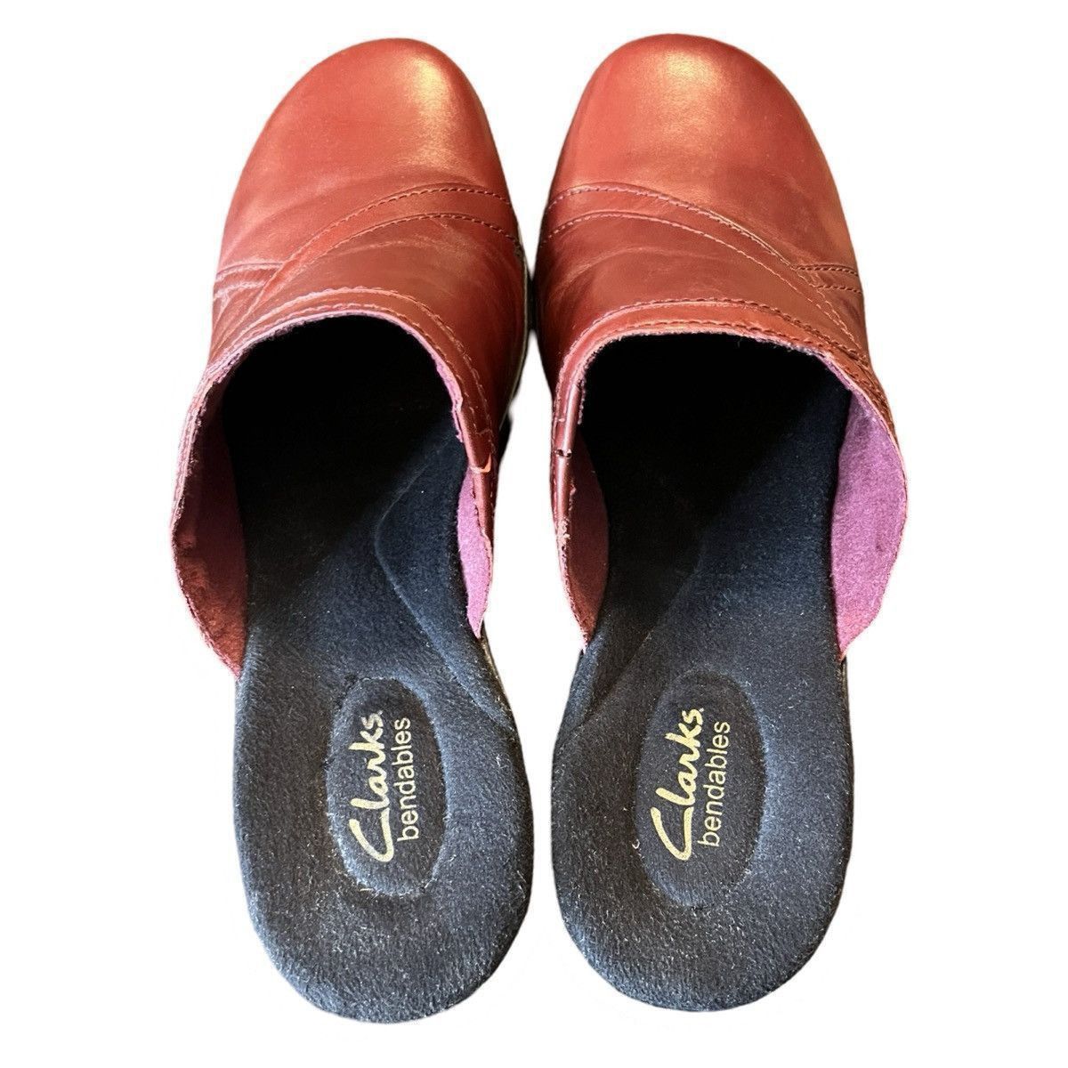 Clarks Clarks April Bayberry Red Leather Wedge Mules Sz 9 Size US 9 / IT 39 - 5 Thumbnail