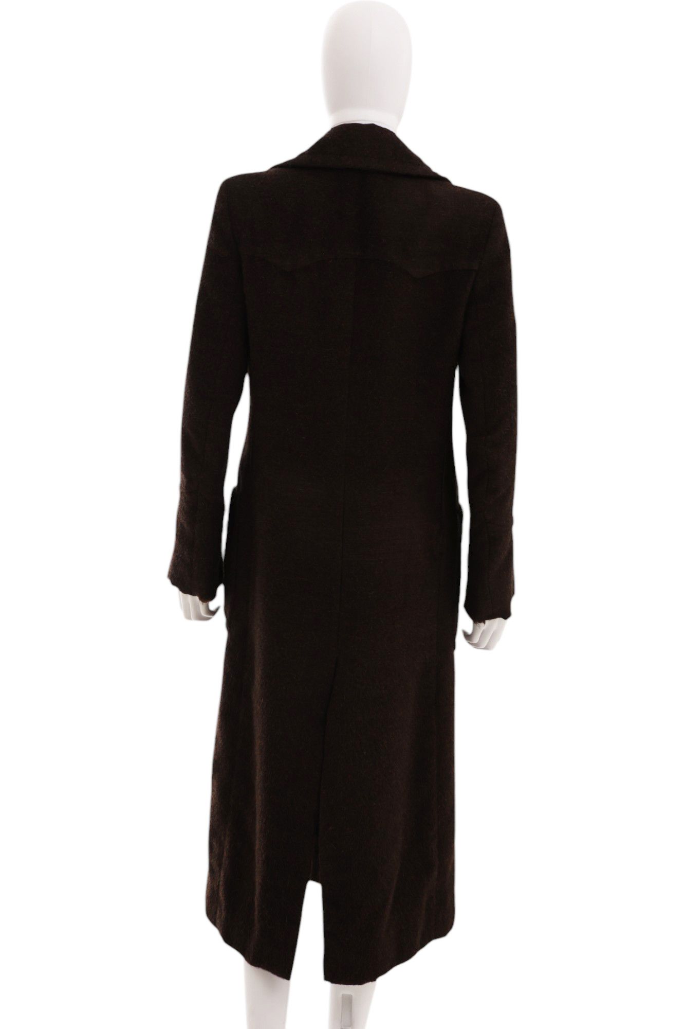Gucci × Tom Ford F/W 1995 Alpaca Brown Double Breasted Coat Size XS / US 0-2 / IT 36-38 - 4 Thumbnail