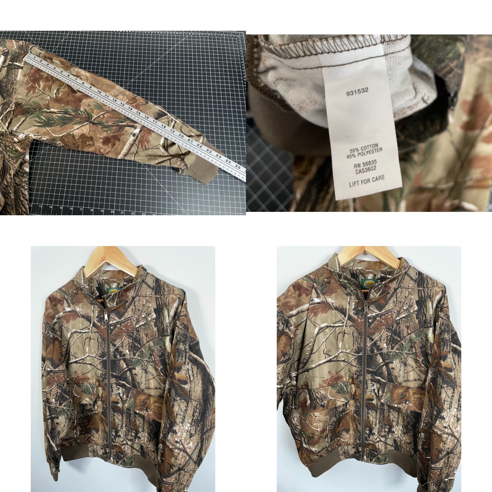 Vintage Cabela's Camo Zip Up Jacket Men's XL Green Camouflage Lightweight Cotton Blend Size US XL / EU 56 / 4 - 8 Thumbnail