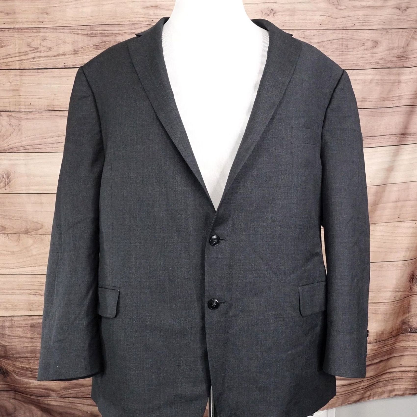 Michael Kors Michael Kors Mens Jacket 52R Gray Wool Polyester 2 Button Notch Lapel Size US L / EU 52-54 / 3 - 3 Thumbnail