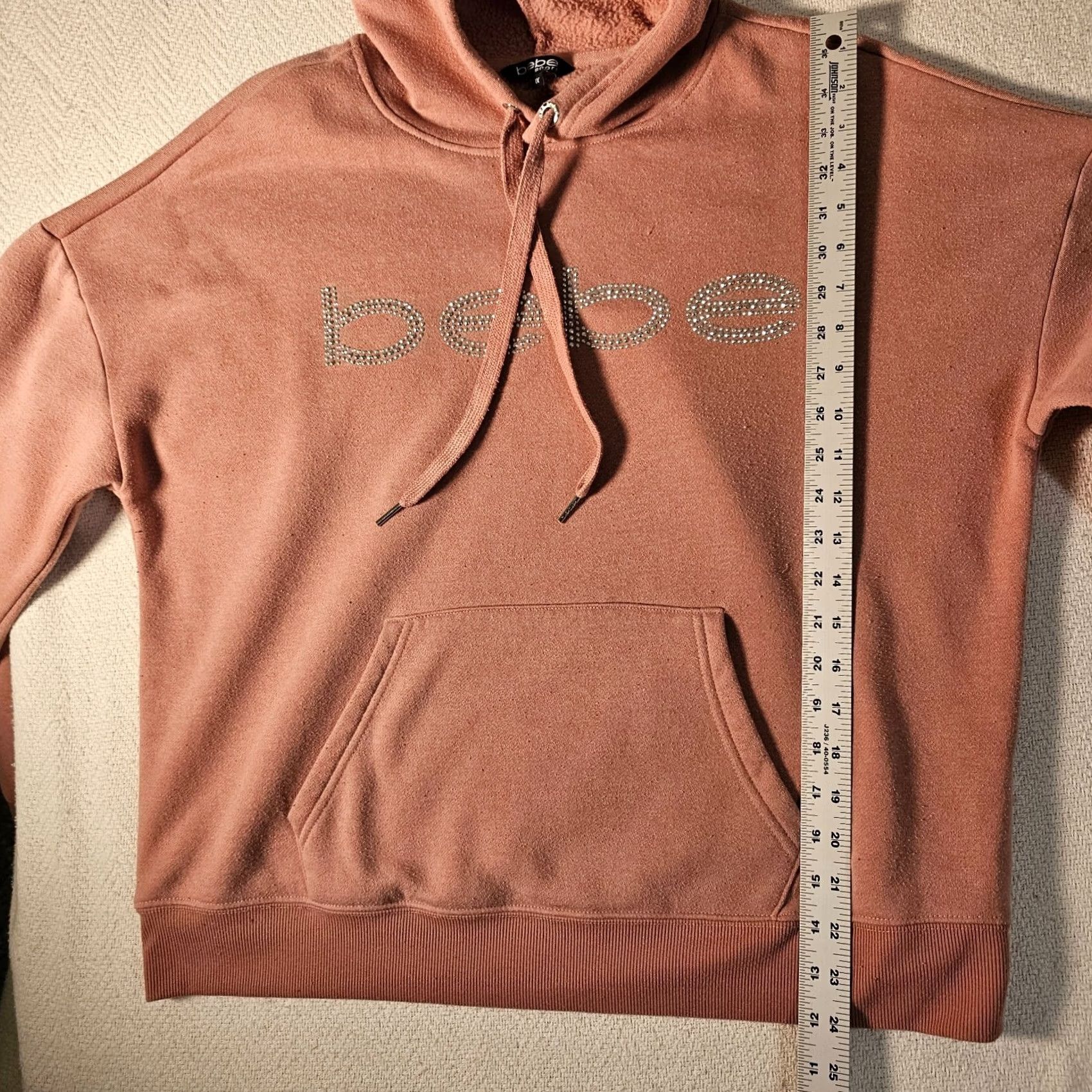 Bebe Bebe Sports Pink Pullover Hoodie 1X Women’s Junior Size Hoodie Adjustable Hood Pocket Center Spellout Long Sleeve Size XL / US 12-14 / IT 48-50 - 5 Thumbnail