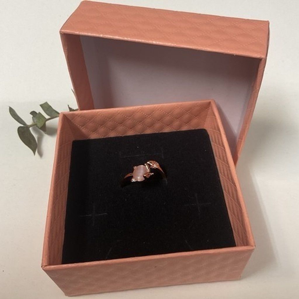 The Unbranded Brand NWOB Open Ring Pink Opal Simulated Kitty Cat Adjustable Ring Size ONE SIZE - 12 Thumbnail