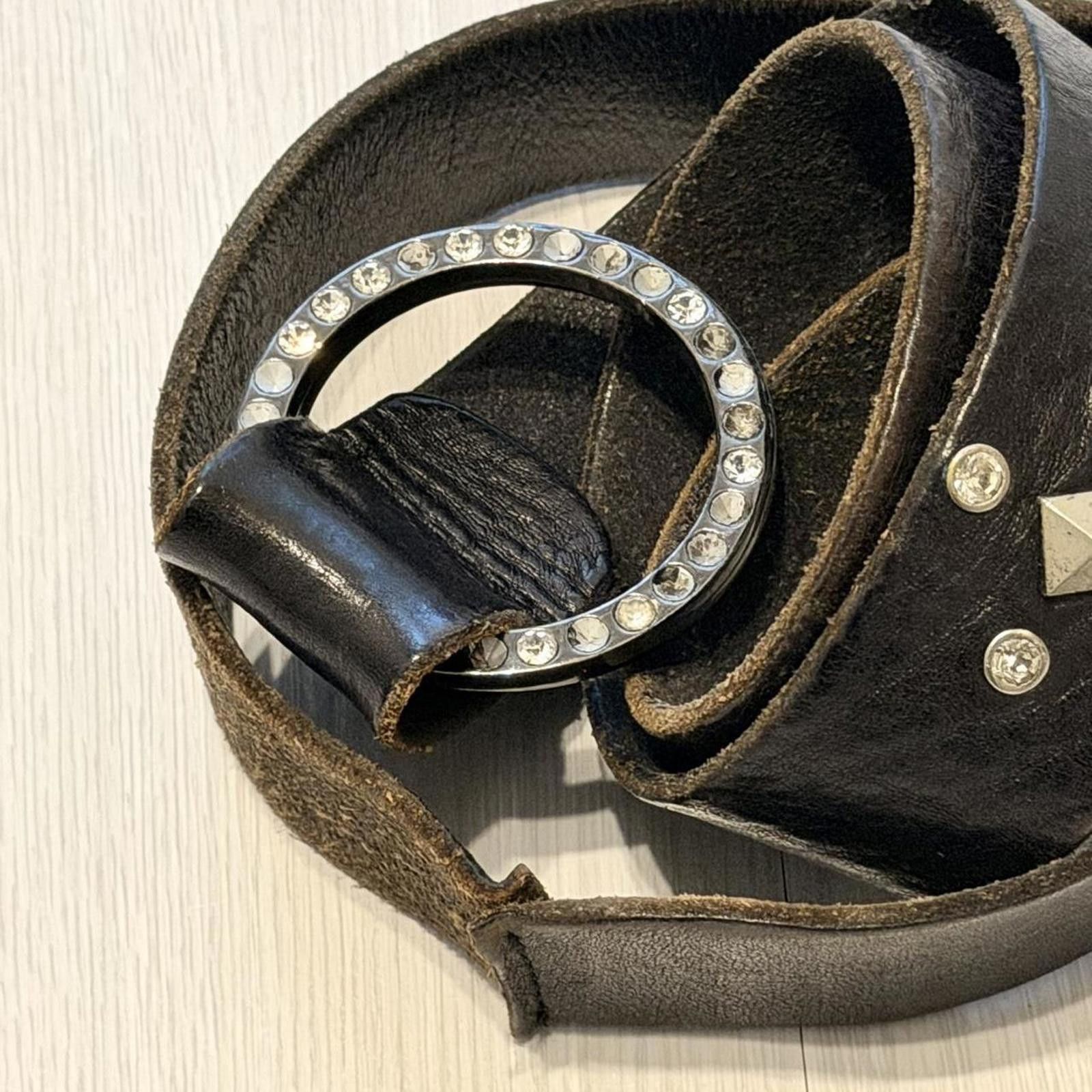 Other Genuine leather 2000s y2k rhinestone biker style belt Size ONE SIZE - 3 Thumbnail