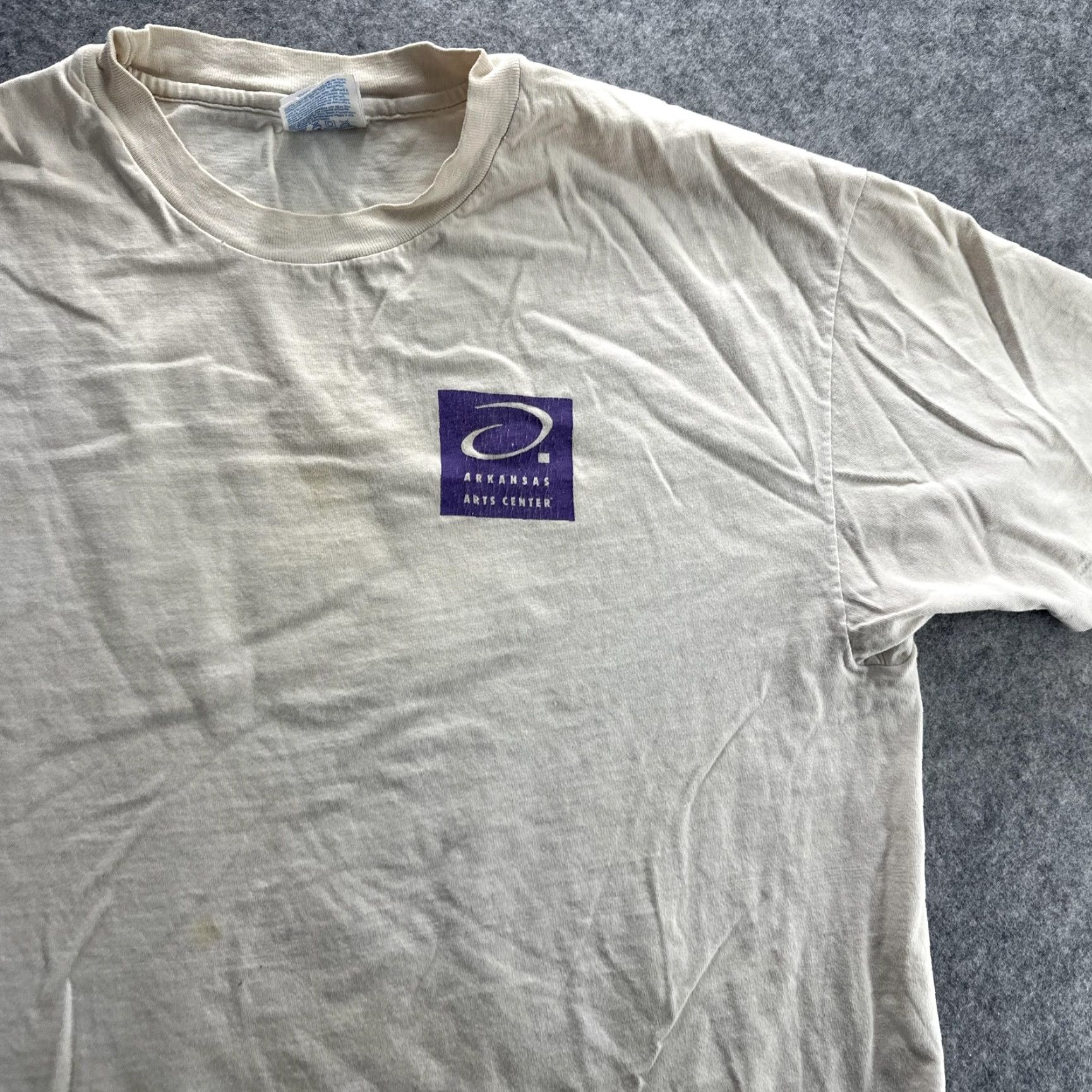 Hanes VINTAGE Arkansas Arts Center Shirt XL White Take Five Jazz Graphic 90s USA Mens Size US XL / EU 56 / 4 - 4 Thumbnail