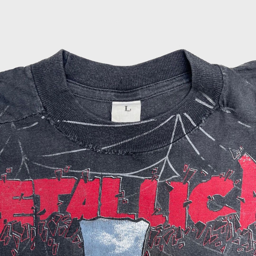 Band Tees Metallica 1992 90s Vintage Pushead Ringmaster Band AOP Tee Size US L / EU 52-54 / 3 - 5 Thumbnail