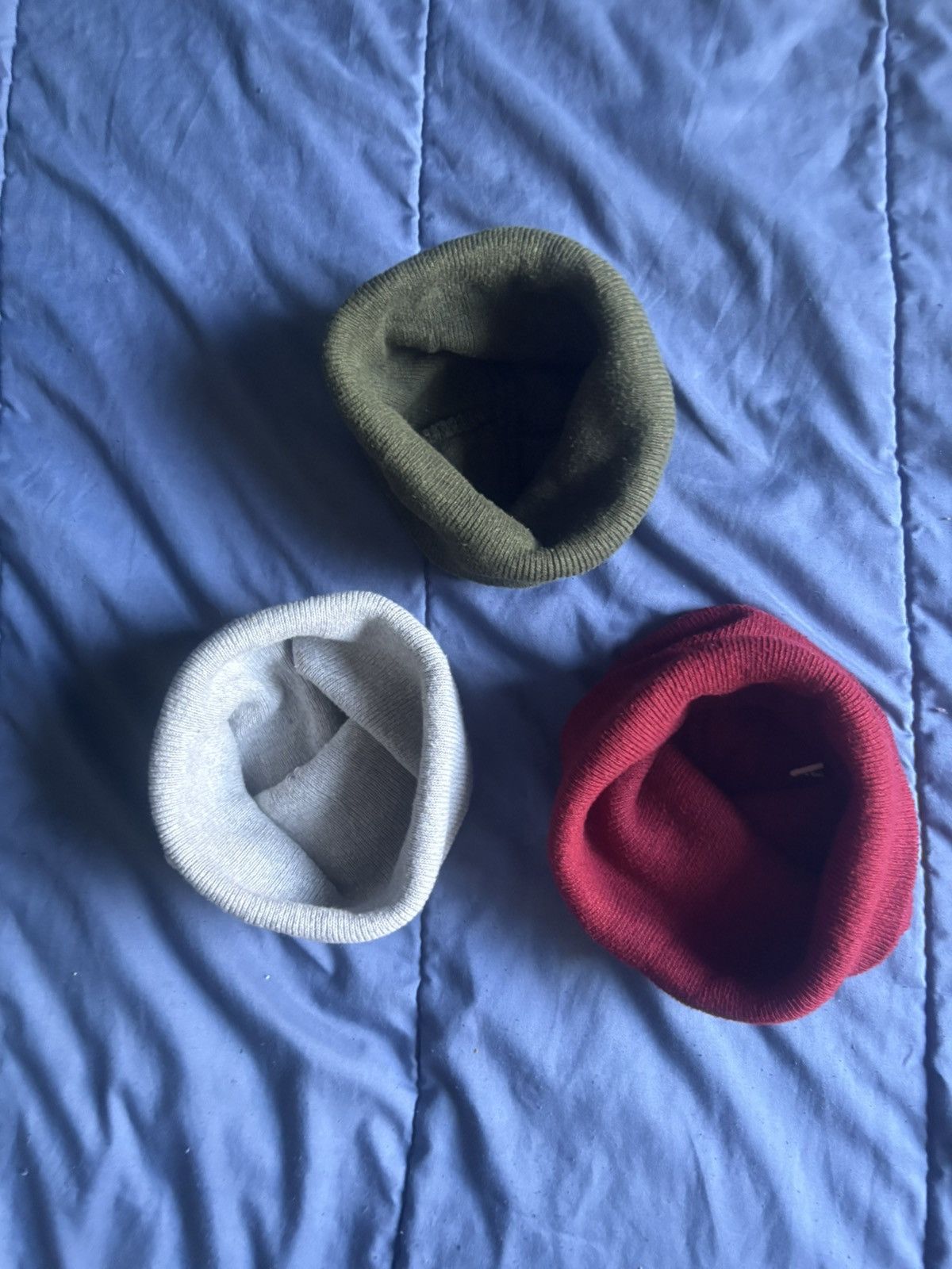 Other Gray Olive Red Beanie Hat Casual One Size Set of 3 Size ONE SIZE - 4 Thumbnail