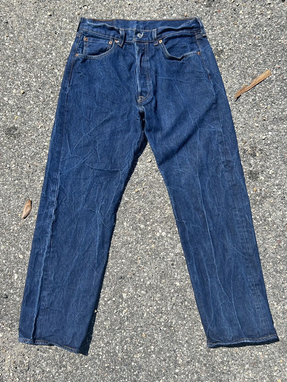 Levi's Levi’s Distressed Marbled Blue 501’s Size US 33 - 4 Thumbnail