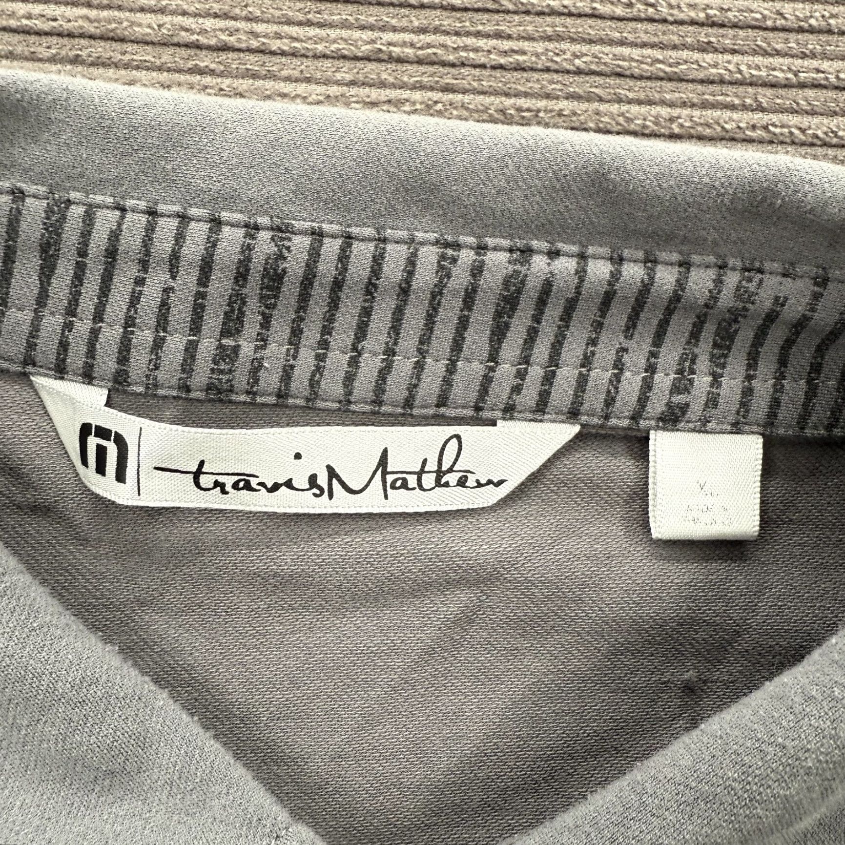 TravisMathew TravisMathew Polo Shirt Mens XL Gray Striped Performance Golf Stretch Size US XL / EU 56 / 4 - 3 Thumbnail