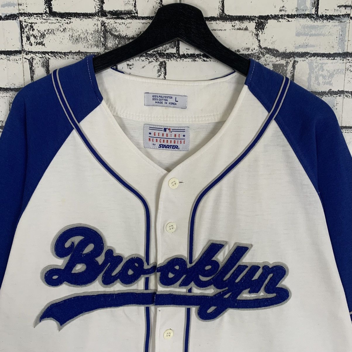 Designer × Starter × Vintage Vintage Starter Brooklyn Dodgers Baseball Shirt Size US L / EU 52-54 / 3 - 3 Thumbnail