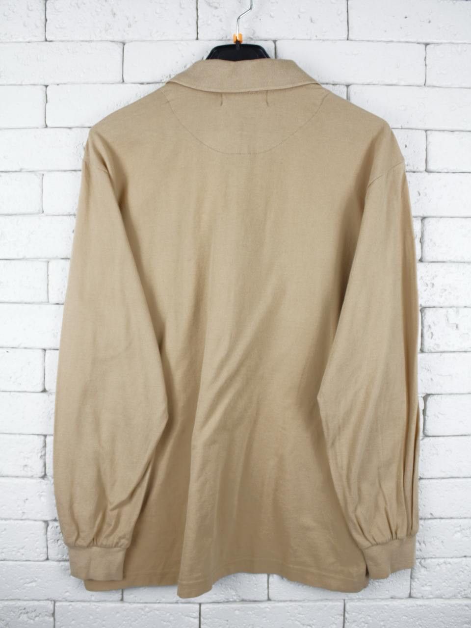 Burberry Burberrys Beige Polo Shirt Long Sleeve Vintage Burberry Size US M / EU 48-50 / 2 - 2 Thumbnail