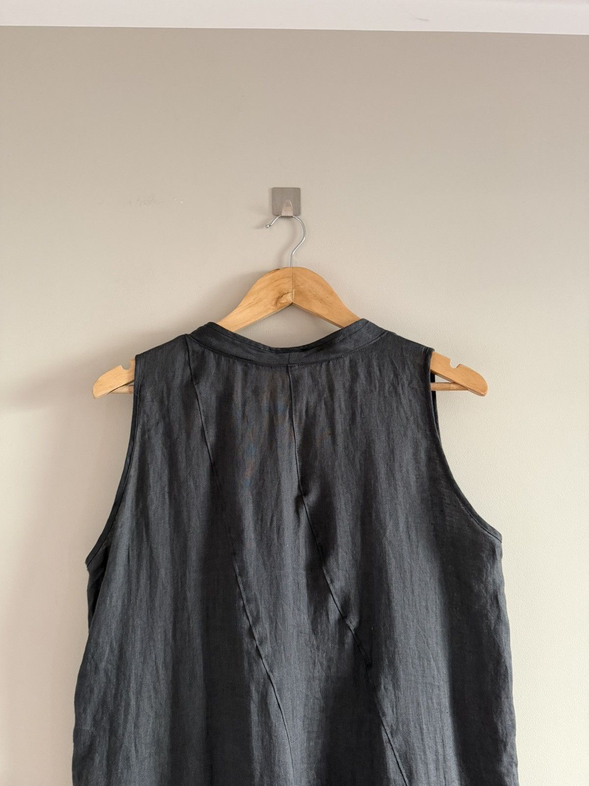 Sarah Pacini Sarah Pacini Linen Asymmetric Sleeveless Vest Made in Italy Size M / US 6-8 / IT 42-44 - 8 Thumbnail