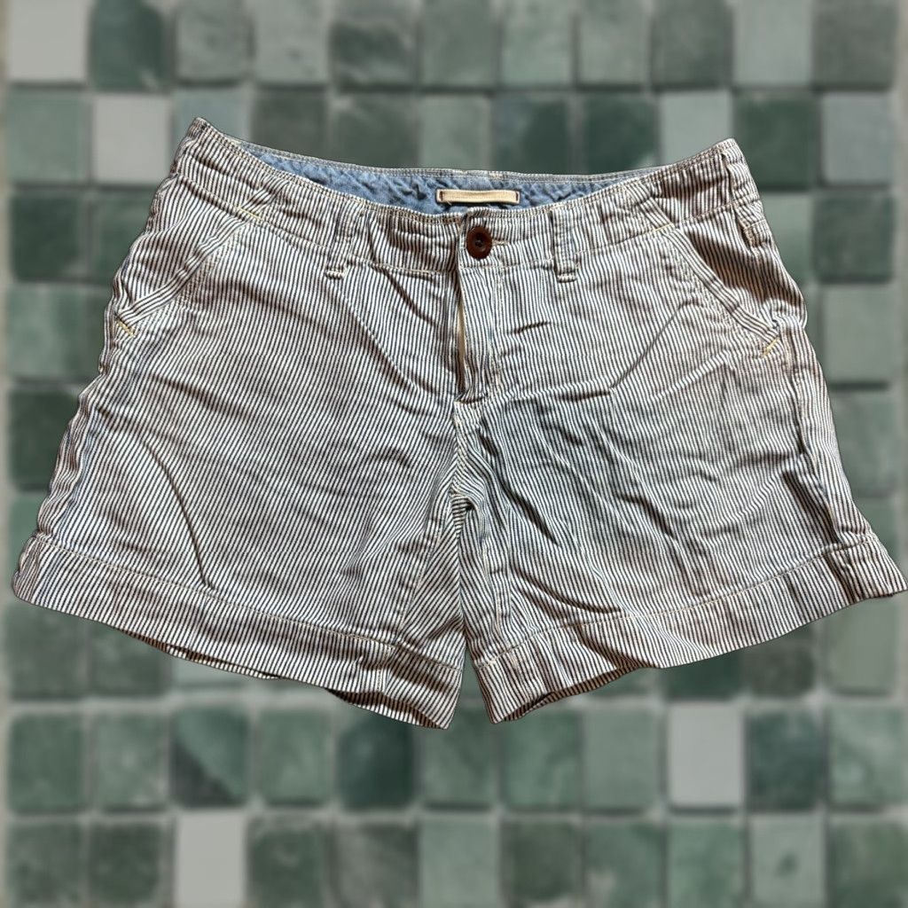 Vintage Limited Edition Shorts Womens Size 6 Blue Pinstriped Cotton RN 54023 Size 28" / US 6 / IT 42 - 1 Thumbnail