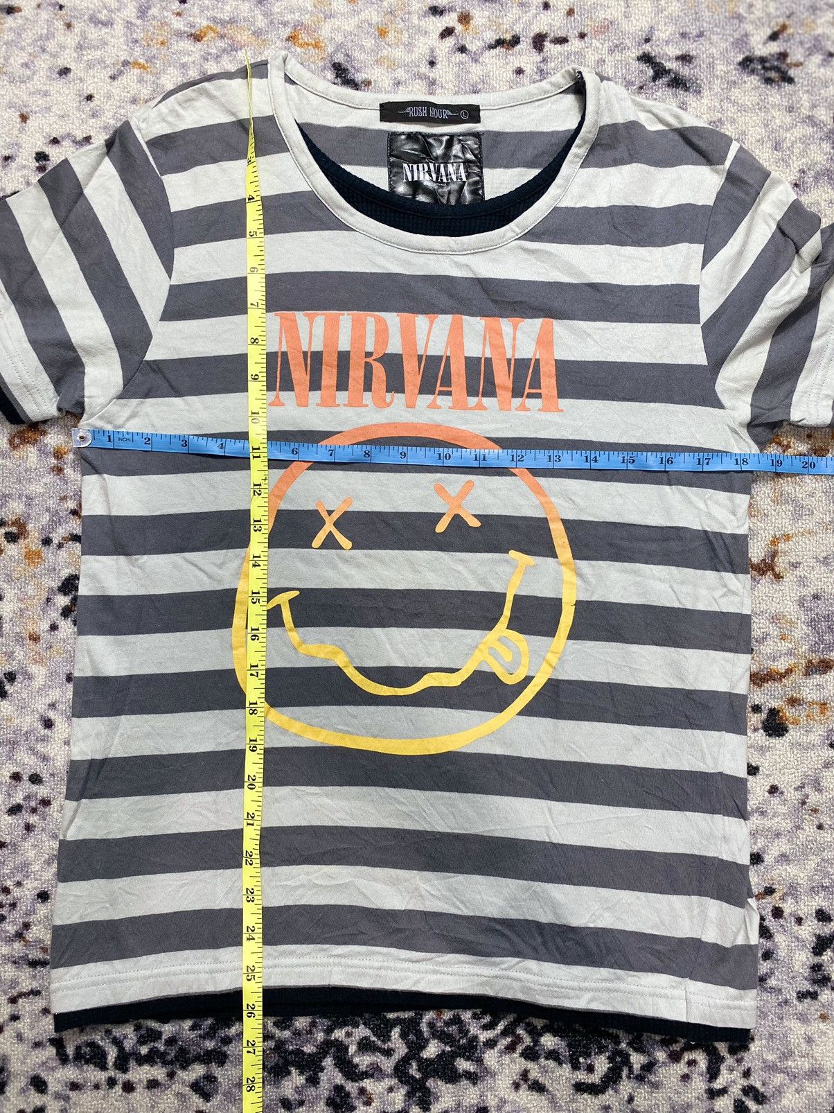 Band Tees × Japanese Brand × Nirvana NIRVANA SMILEY FACE DOUBLE LAYER GRUNGE STYLE Size US L / EU 52-54 / 3 - 6 Thumbnail
